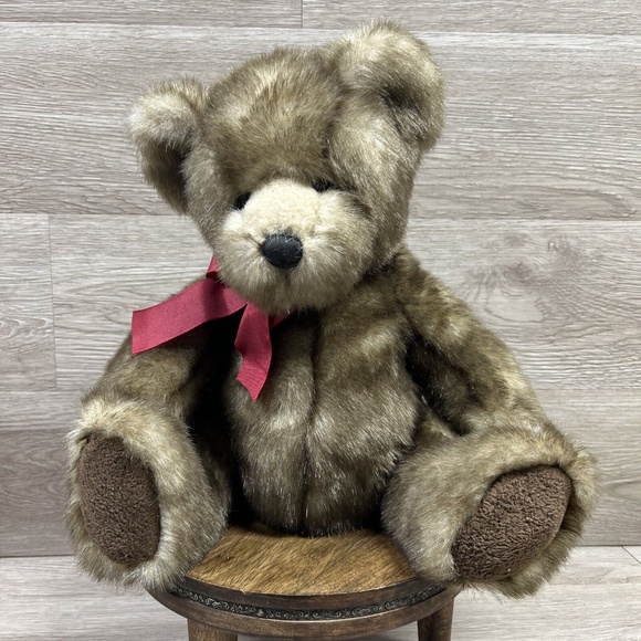 Bombay Co. Danny Teddy Bear Faux Mink Plush Russ Berrie 13" Stuffed Animal Toy - Picture 1 of 9
